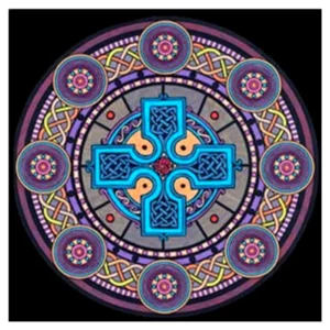 Mandala da colorare in velluto con pennarelli inclusi: Croce Celtica