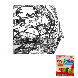 Boîte à colorier velours et feutres carton inclus : Klimt