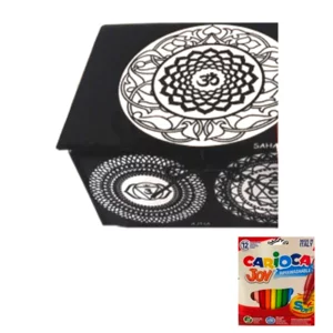 Boîte à colorier aux motifs tracés en velours, Chakra