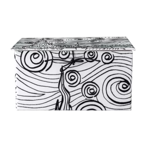 Box da colorare con disegni tracciato in velluto, notte stellata box9, 24X17X13cm
