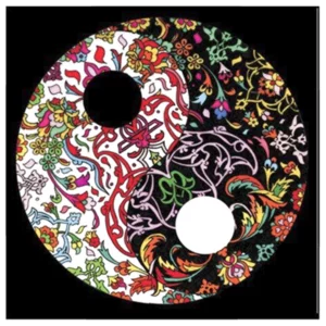 Mandala da colorare in velluto con pennarelli inclusi: Yin Yang fiori