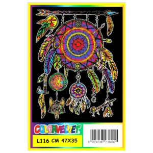 Quadro Large Con Disegno In Velluto Da Colorare: Acchiappasogni, 47X35Cm-image