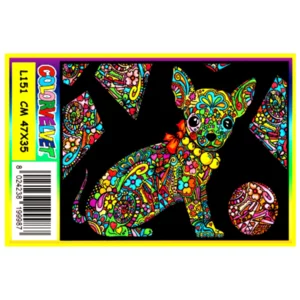 Ausmalbild mit nachgezeichnetem Design aus Chihuahua-Samt L151, 47x35cm