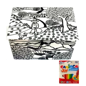 Boîte à colorier velours et feutres carton inclus : printemps