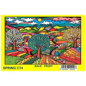 Cartellina con disegno in velluto da colorare, Primavera