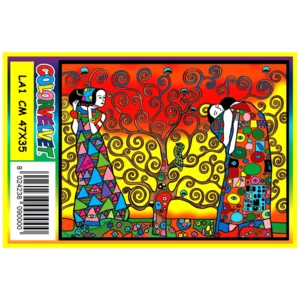 Ausmalbild aus Samt und Pappe: Klimtbaum