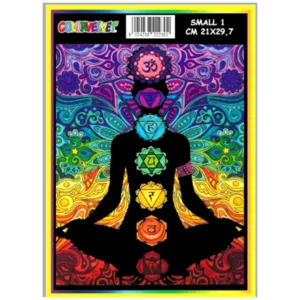 Quadro small con disegno in velluto da colorare: Meditazione, 21x29,7cm