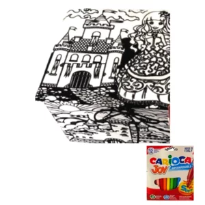 Boîte à colorier à motifs tracés en velours, Princesse