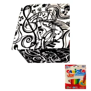 Box da colorare con disegni tracciato in velluto, Musica