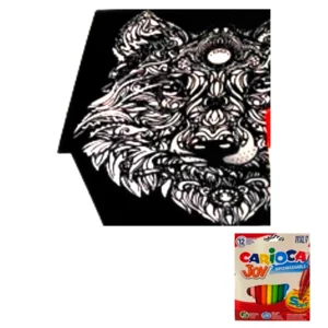 Boîte à colorier à motifs tracés en velours, Loup