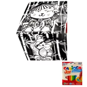 Box da colorare con disegni tracciato in velluto, Gattini cinesi
