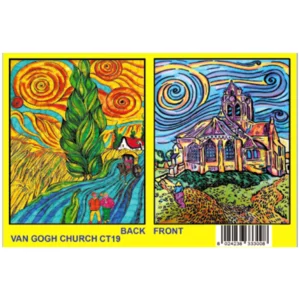 Cartellina da colorare in velluto e cartoncino pennarelli inclusi: Van Gogh, Chiesa 