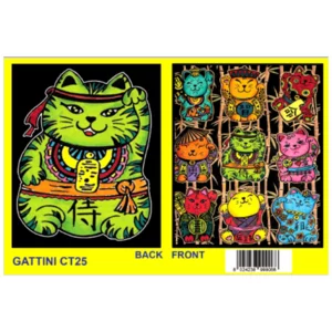 Cartellina da colorare in velluto e cartoncino pennarelli inclusi: Maneki neko