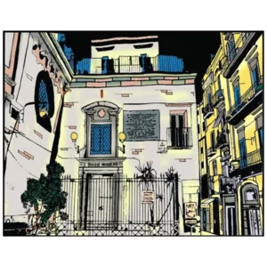 Quadro small con disegno in velluto da colorare: Chiesa San Biagio, 21x29,7cm