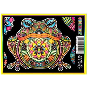 Quadro small con disegno in velluto da colorare: Rana, 21x29,7cm