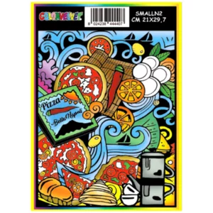 Quadro small con disegno in velluto da colorare: Napoli Mix, 21x29,7cm