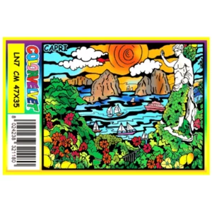 Quadro large con disegno in velluto da colorare: Capri, 47x35cm