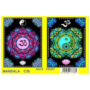 Raccoglitore con disegno in velluto da colorare, Mandala, 27x37x4cm.
