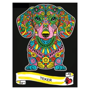 Quadro small con disegno in velluto da colorare: Teker, 21x29,7cm
