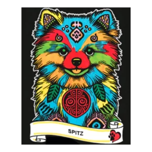 Quadro small con disegno in velluto da colorare: Spitz, 21x29,7cm