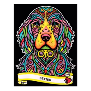 Quadro small con disegno in velluto da colorare: Setter, 21x29,7cm