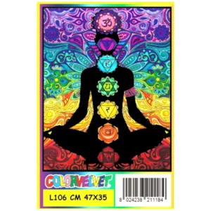 Ausmalbild mit durchgezogenem Design in Samt, Chakra L106, 47x35cm