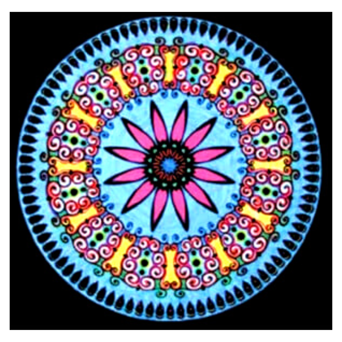 Disegno in Velluto da Colorare: Colorvelvet da colorare Mandala