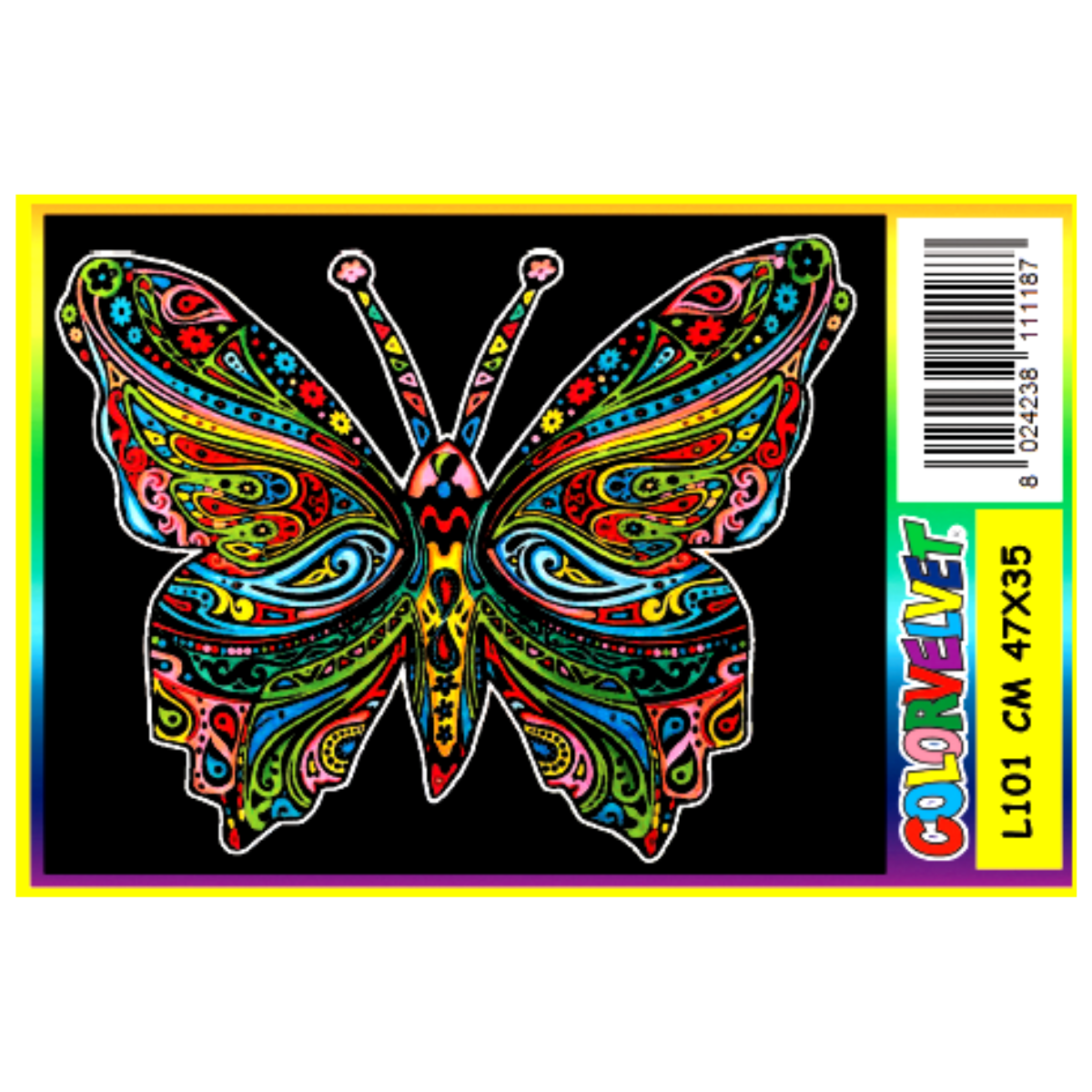 Samtmalerei zum Ausmalen, inklusive Filzstifte: Fly