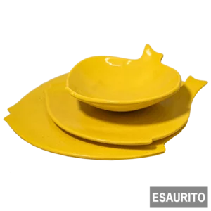 Assiettes en céramique en forme de poisson, lot de 3