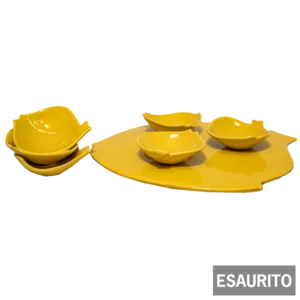 Ciotoline e sottopiatto in ceramica, set 6+1