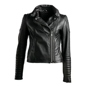 Blouson en cuir pour femme, noir, modèle de vélo Gaia