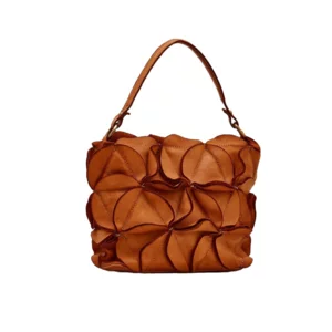 Borsa donna  in pelle cuoio, modello Fiore