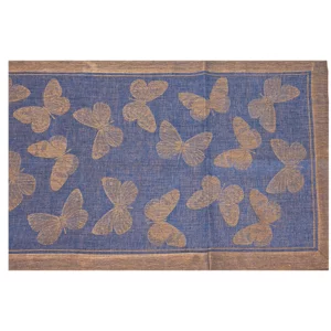 Rustikaler Butterfly Tischläufer aus Leinen mit Hohlsaum, 150x50cm