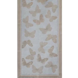 Rustikaler Butterfly Tischläufer aus Leinen mit Hohlsaum, 150x50cm
