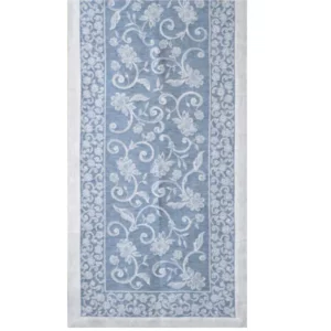 Rustikale Ramage Tischdecke aus Leinen mit Hohlsaum, 180x50cm