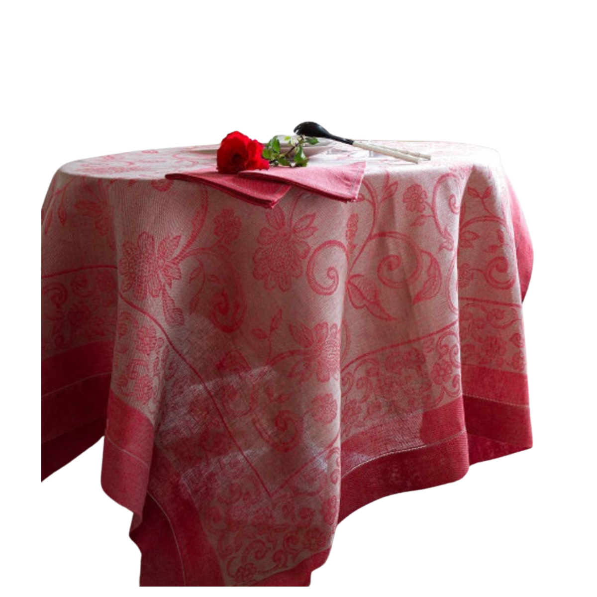 Rustikale Schmetterlingstischdecke aus Leinen mit Hohlsaum, 360 x 170 cm