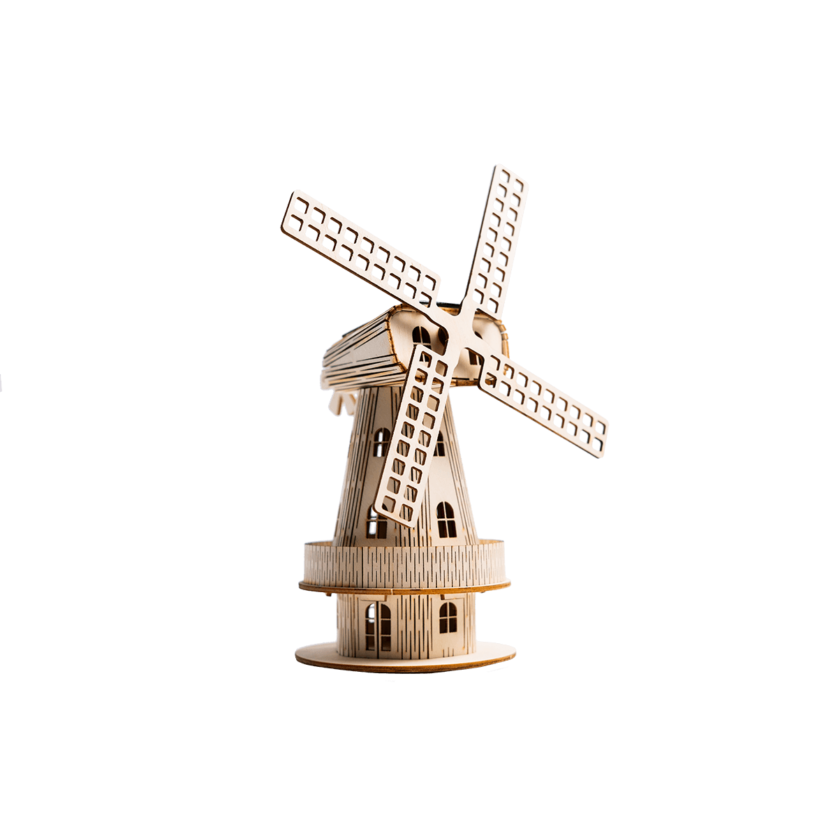 Vendita online Puzzle 3D in legno, Mulino a vento con pannello solare