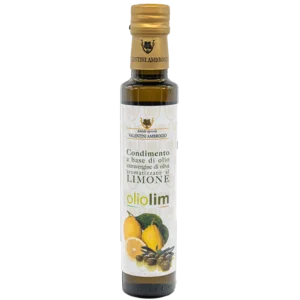Condiment à base d'huile d'olive extra vierge en bouteille aromatisée au citron, 250ml