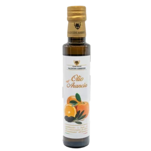 Gewürz auf Basis von abgefülltem nativem Olivenöl extra mit Orangengeschmack, 250 ml