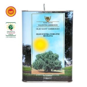 Huile d'olive extra vierge Sant'Ambrogio en bidon de 3 litres, millésime 2025/2026