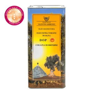Olio Gianecchia extravergine di oliva DOP Collina di Brindisi, annata 2025/2026, 5L 