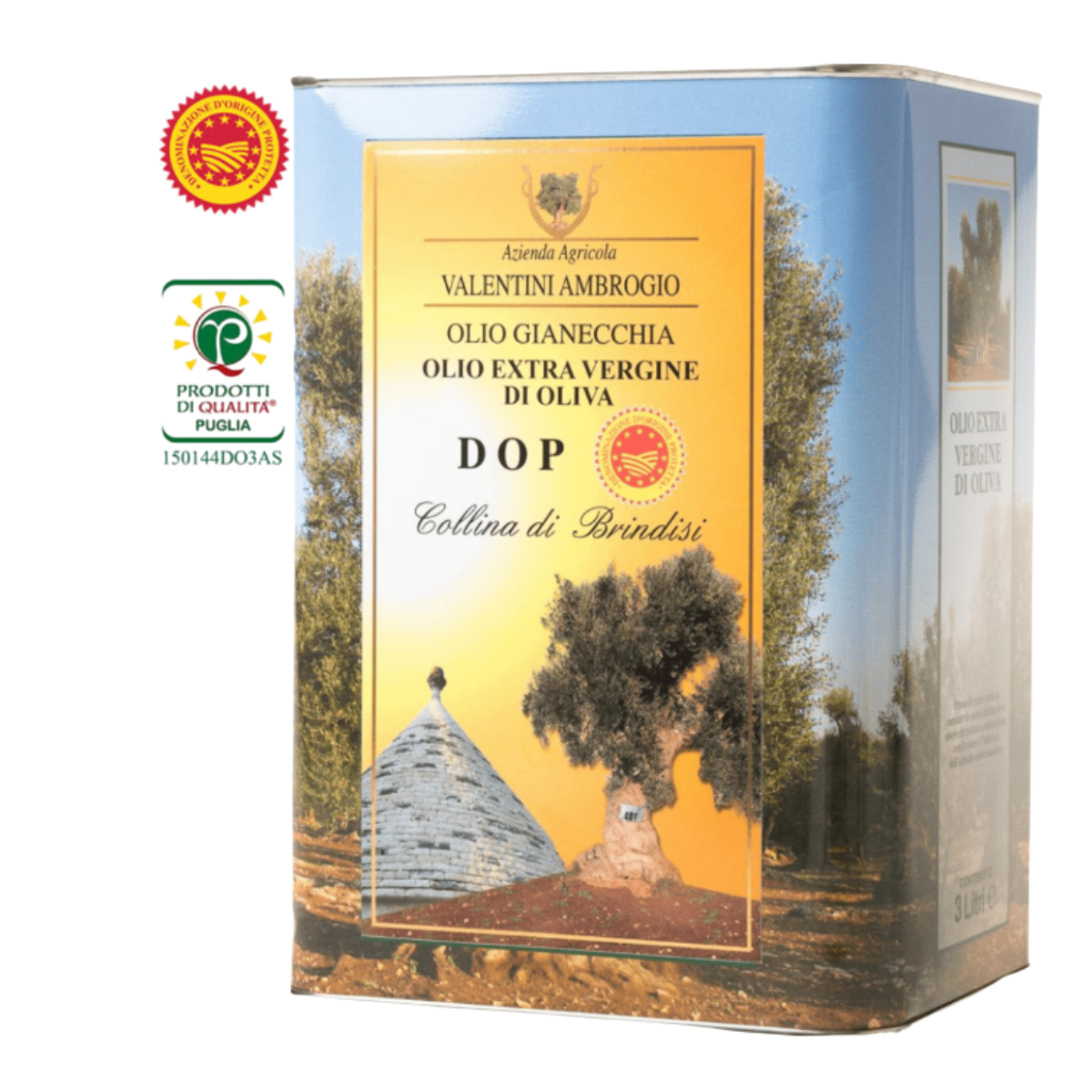 Extra natives Olivenöl „GIANECCHIA OIL“ DOP Collina di Brindisi 3 LT Jahrgang 2023/2024