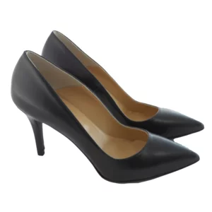 Damen Dekolleté-Schuhe mit 8cm hohem Absatz aus schwarzem Nappaleder