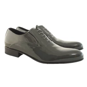 Scarpe eleganti uomo in pelle di vitello, grigio lucido