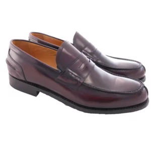 Mocassini uomo stile college in pelle bordeaux