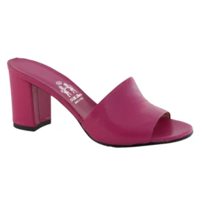 Sandali donna a fascia unica in nappa colore fuxia