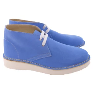 Polacchine donna in pelle scamosciata, azzurro o beige