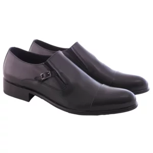 Scarpe uomo eleganti senza lacci in vera pelle nera