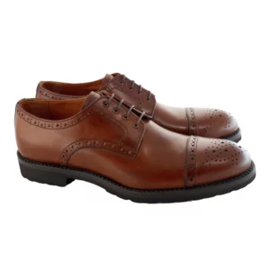 Scarpe derby uomo in fondo gomma light, marrone
