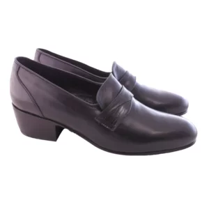 Scarpe uomo in pelle con tacco alto, nere